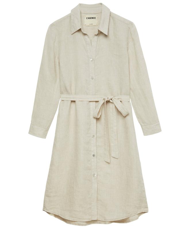 Bella Linen Shirt Dress by L’Agence: