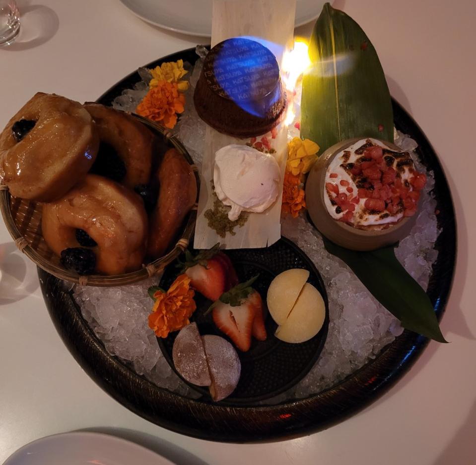 From the mochi to the flaming chocolate cake, the dessert was the star of the meal