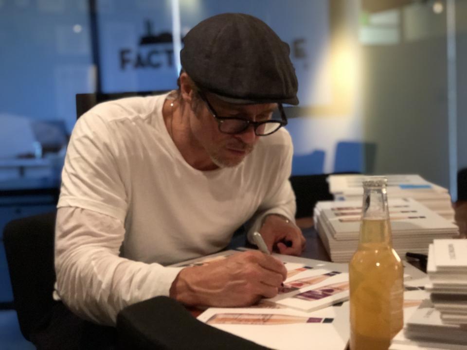 Actor Brad Pitt drawing