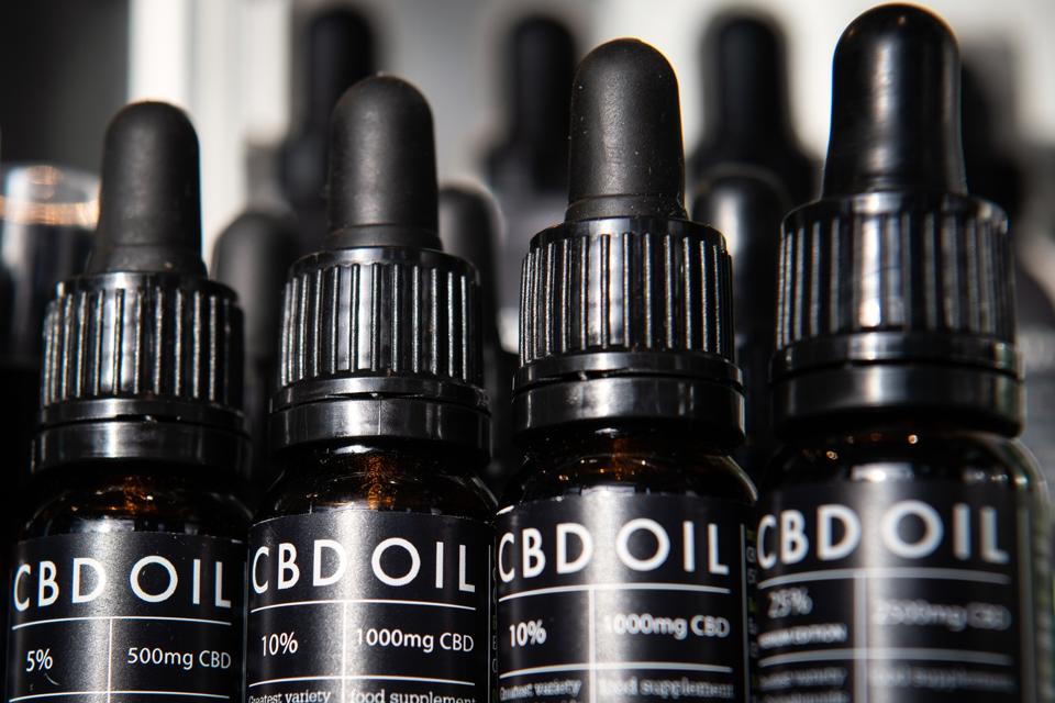 bottles of CBD oil
