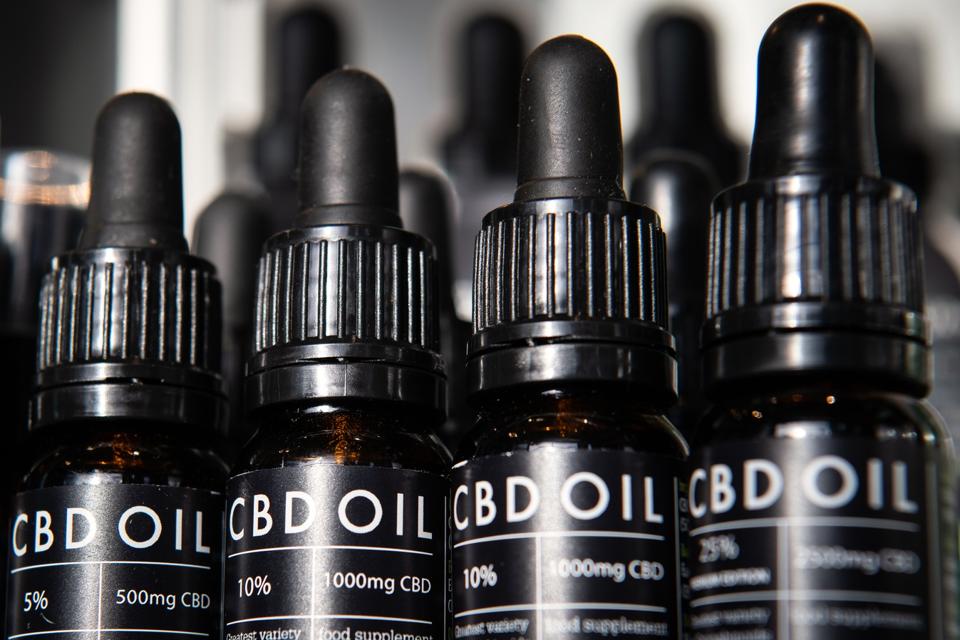 bottles of CBD oil 