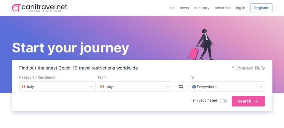 The search bar on the canitravel.net website.