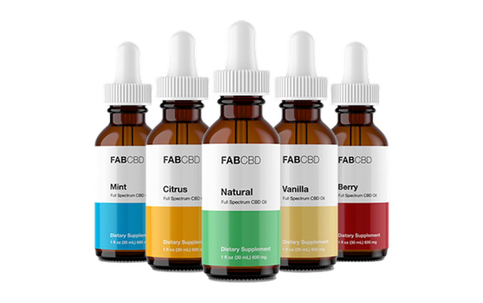 five bottles of CBD oil