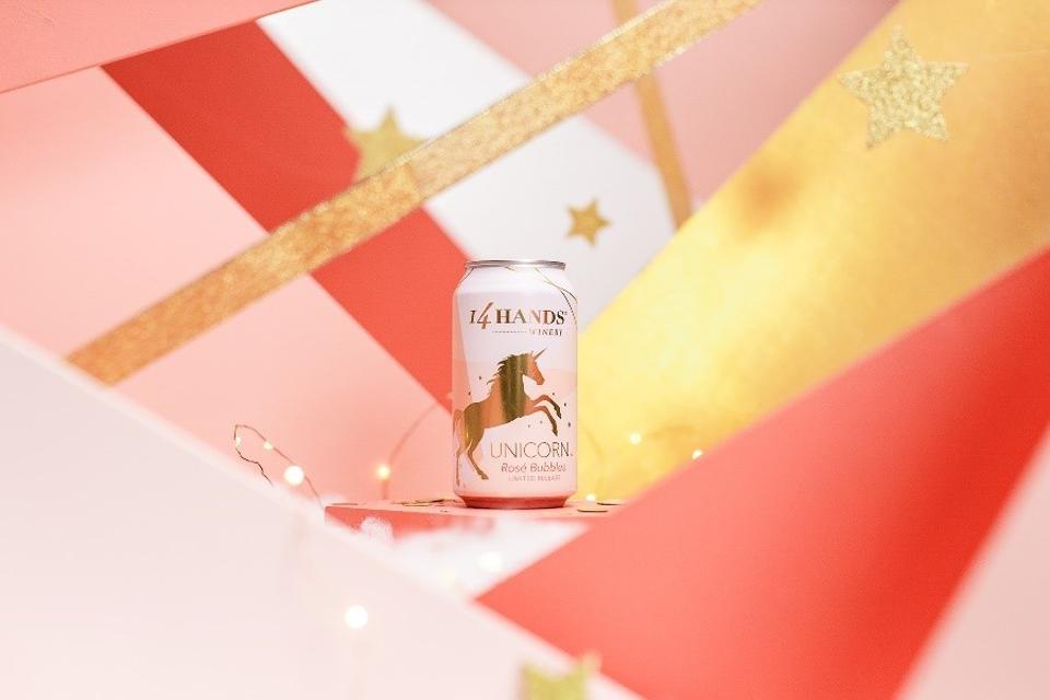 14 Hands Winery Unicorn Rosé Bubbles wine in a can