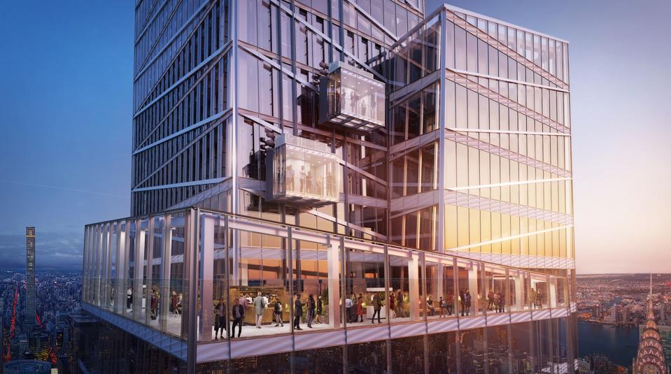 an observation deck sits at 1,020 feet above midtown manhattan
