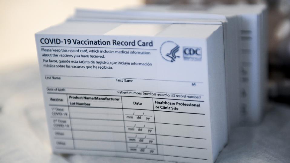 COVID-19 Vaccination cards from CDC