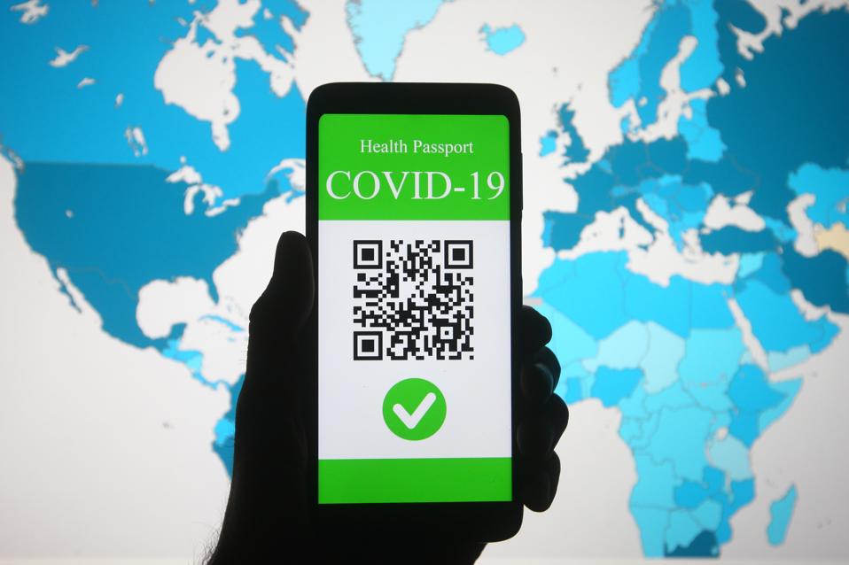 A symbolic COVID-19 vaccine passport.
