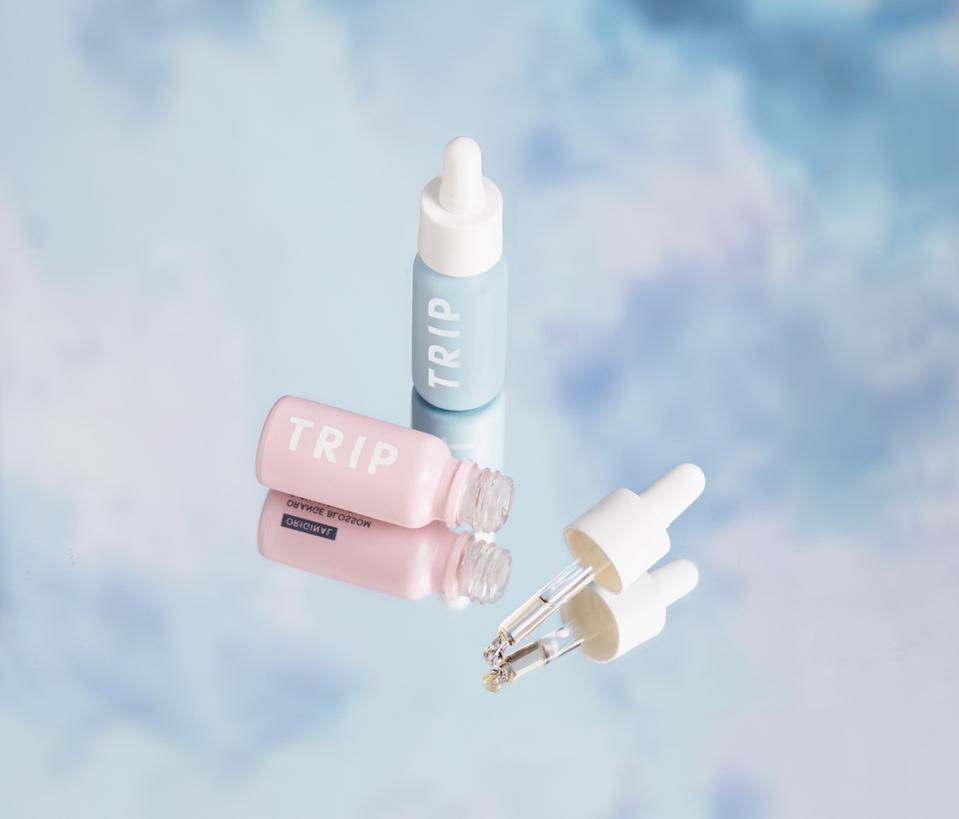 TRIP CBD tinctures come in two flavors, Wild Mint and Orange Blossom.