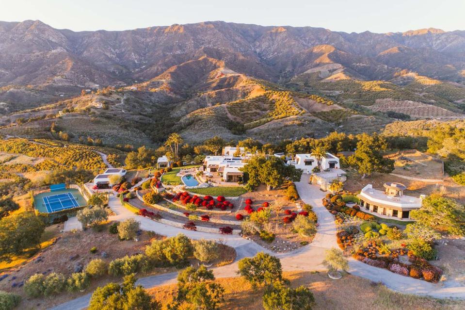aerial view of hilltop haven compound at 560 Toro Canyon Park Road Carpinteria, CA