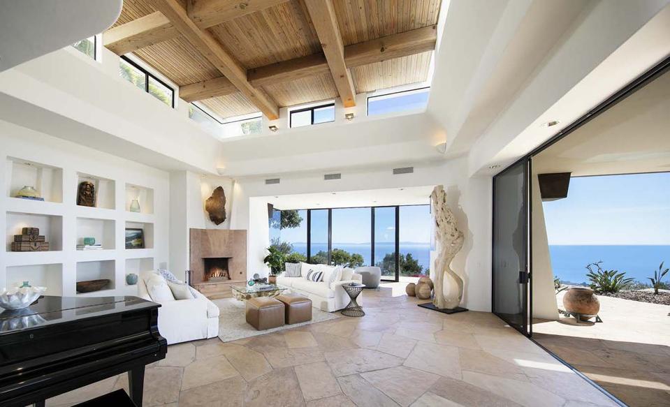 living room inside hilltop haven at 560 Toro Canyon Park Road Carpinteria, CA