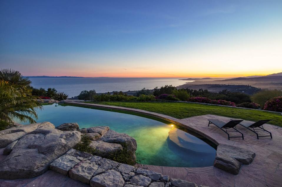 swimming pool at luxury carpinteria adobe compound