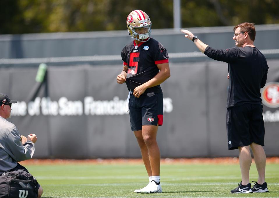 San Francisco 49ers QB Trey Lance during the rookie mini camp.