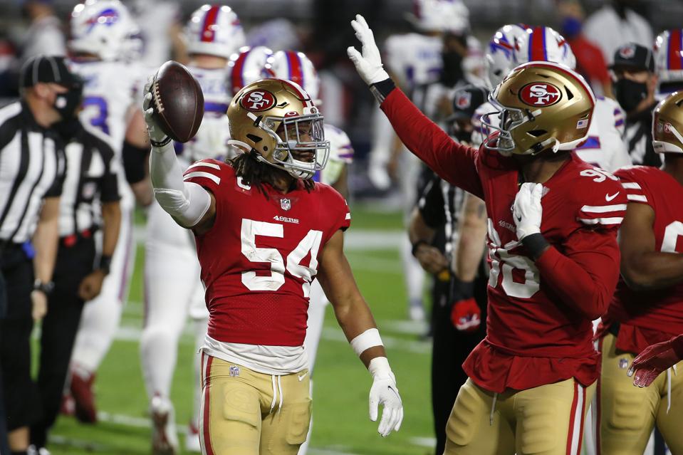 San Francisco 49ers LB Fred Warner versus the Buffalo Bills