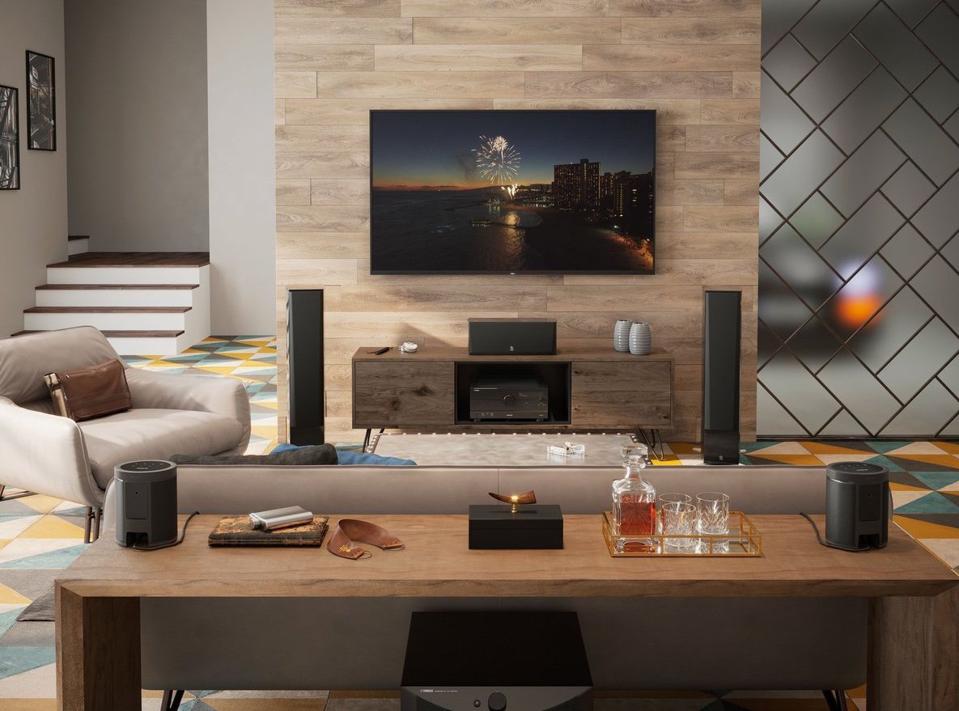 Yamaha receiver in a living room