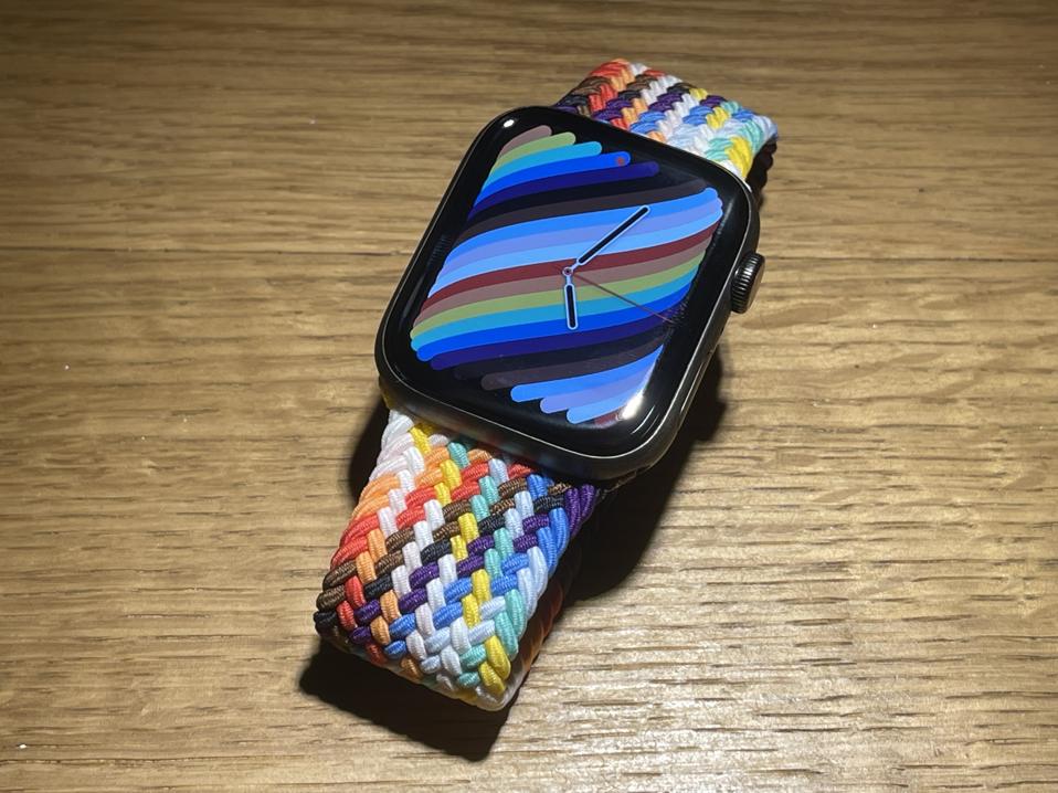 The cool full-face Pride Watch colors.