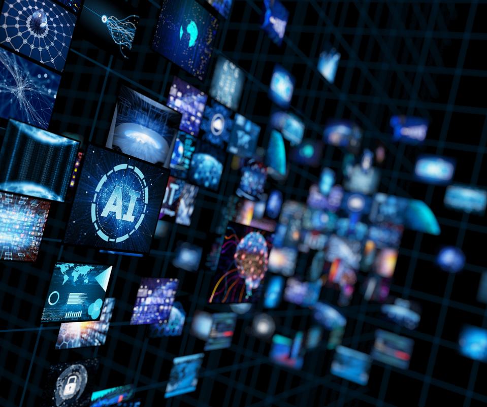 Media concept video wall with small screens