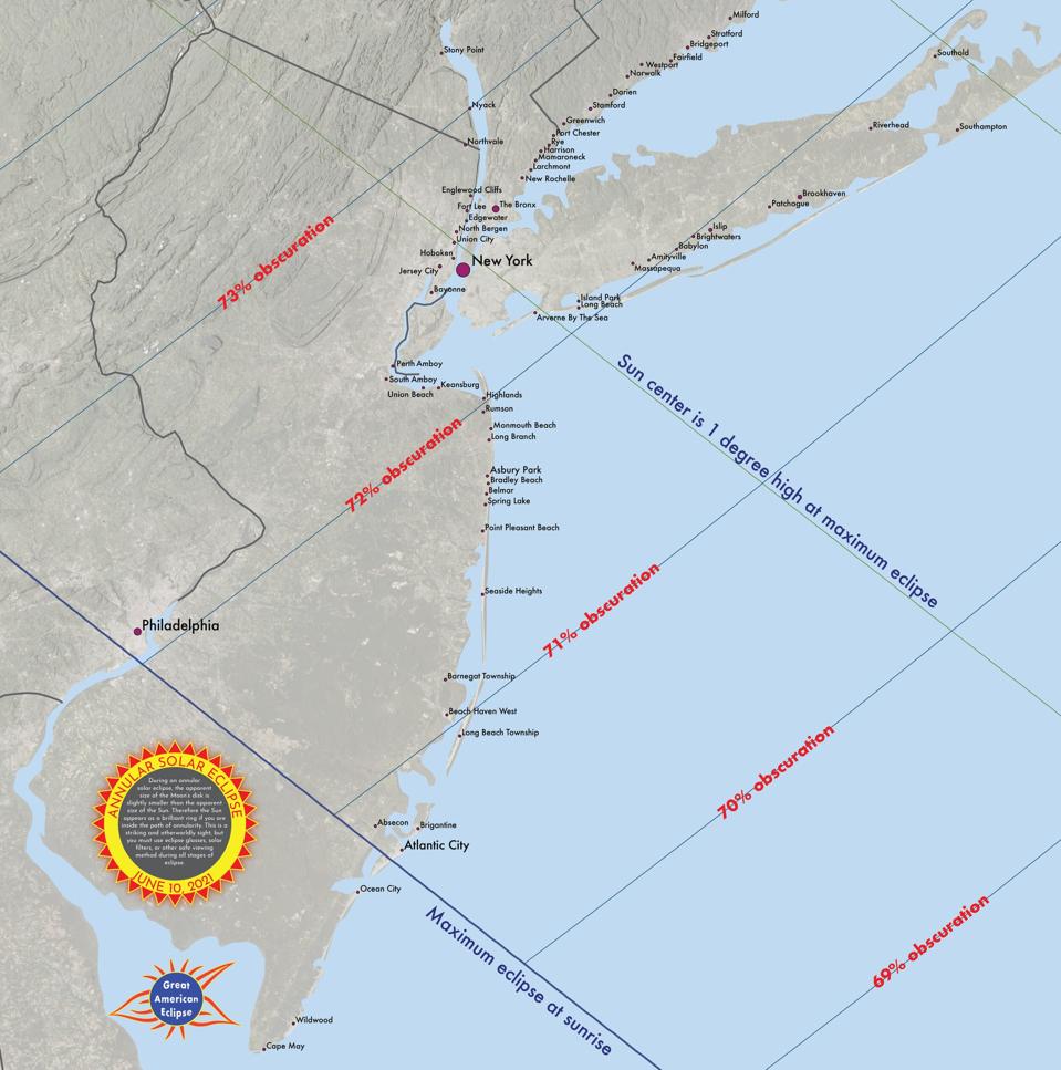 El 10 de junio de 2021, Nueva Jersey y Nueva York verán los cuernos del diablo rojo después del eclipse solar. 