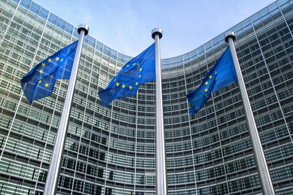 European Union flags near European commission