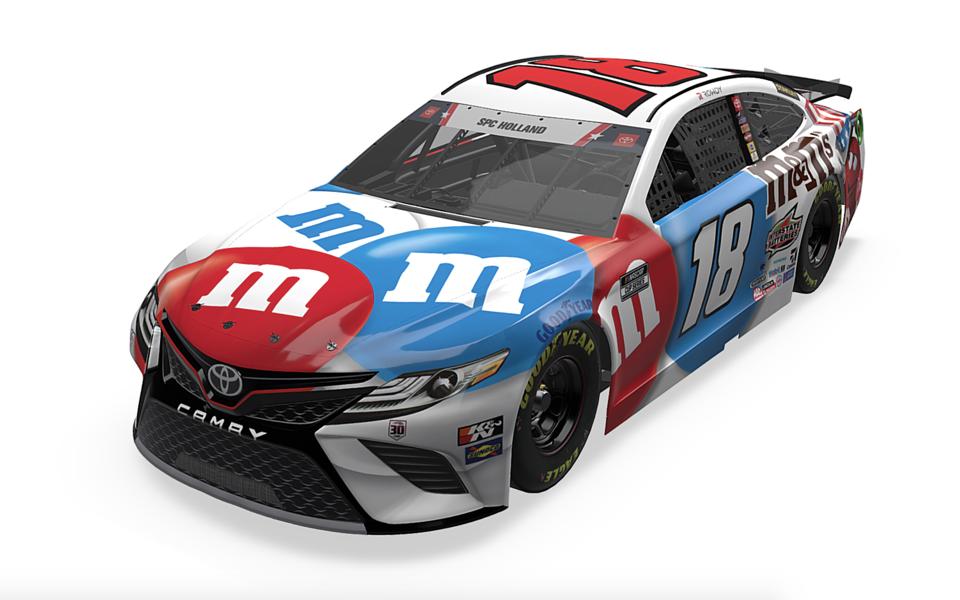 Kyle Busch races for Joe Gibbs Racing.