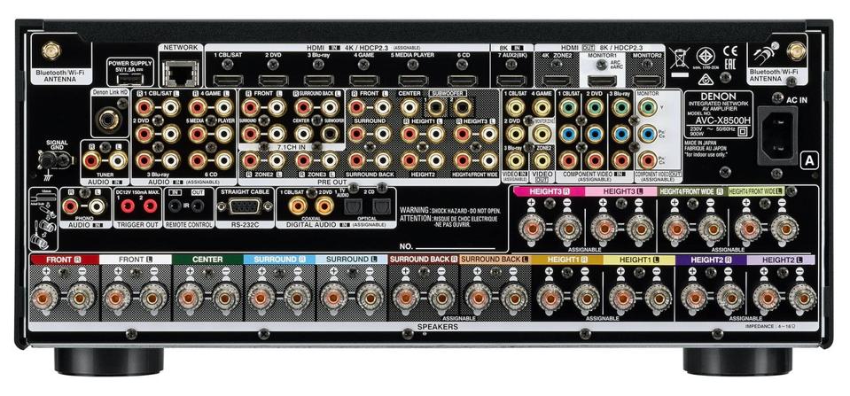 Rear view of Denon AVC-X8500HA 8K 13ch AV Amplifier