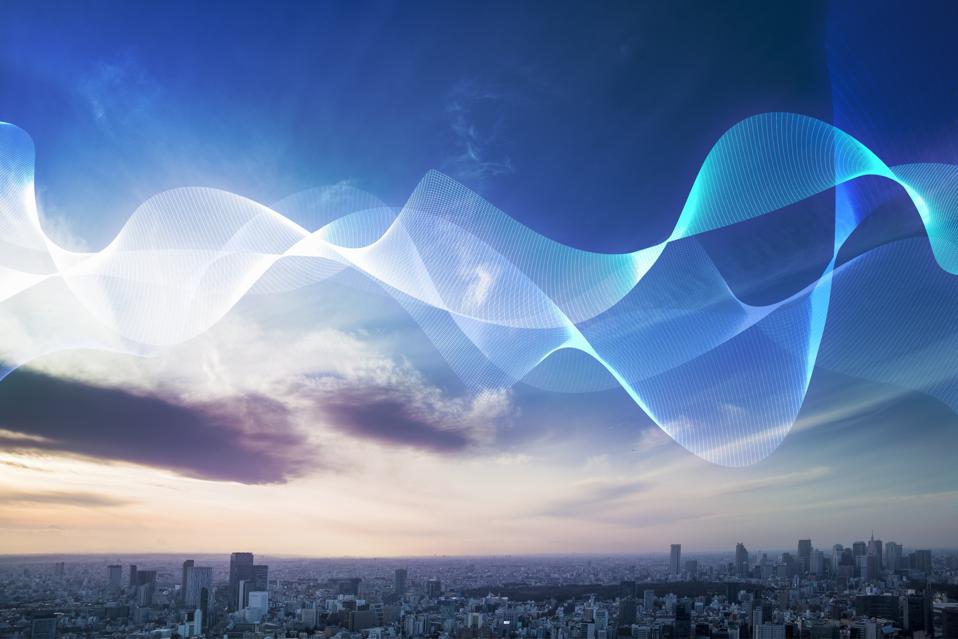 Smart City with light trail