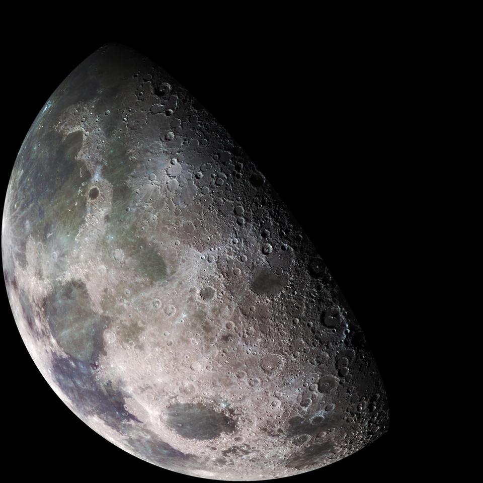 A mosaic of the north polar region of the Moon.