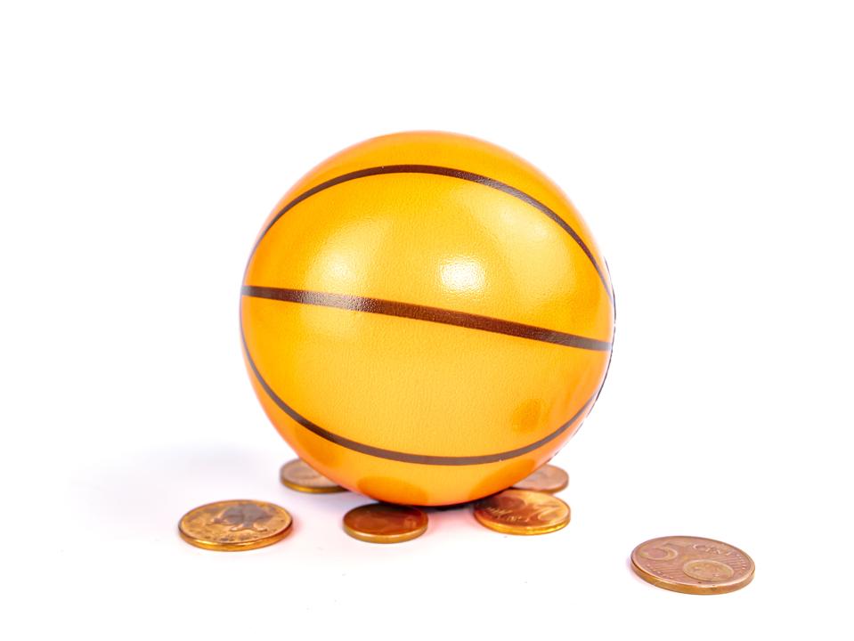 Basketball ball with tokens