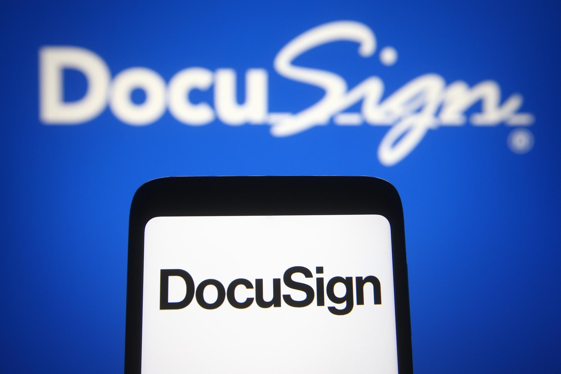DocuSign logo on a phone