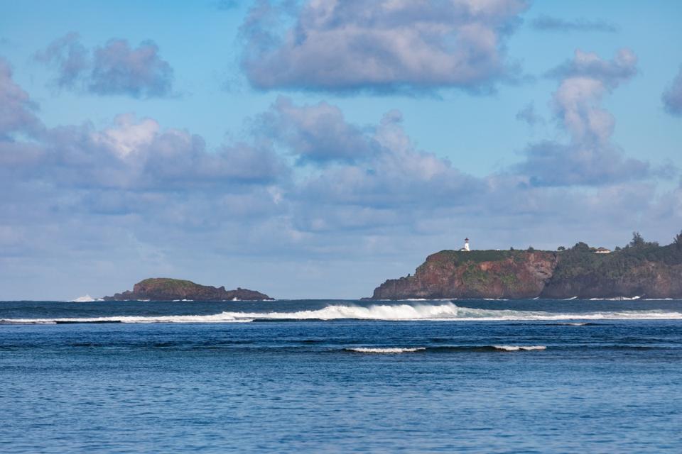 the view of lighthouse from 3630 ANINI RD oceanfront estate kilauea
