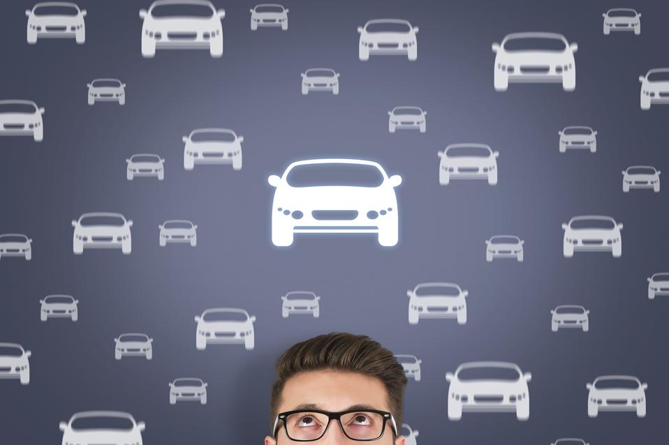 Car Button over Human Head on Screen
