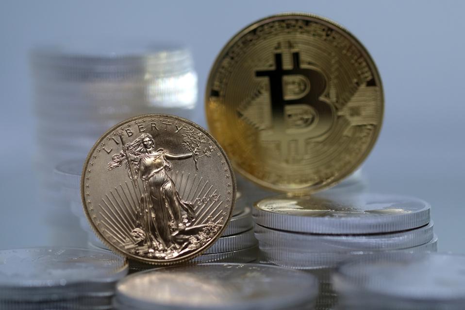 Representation of Bullion Coins And Cryptocurrencies
