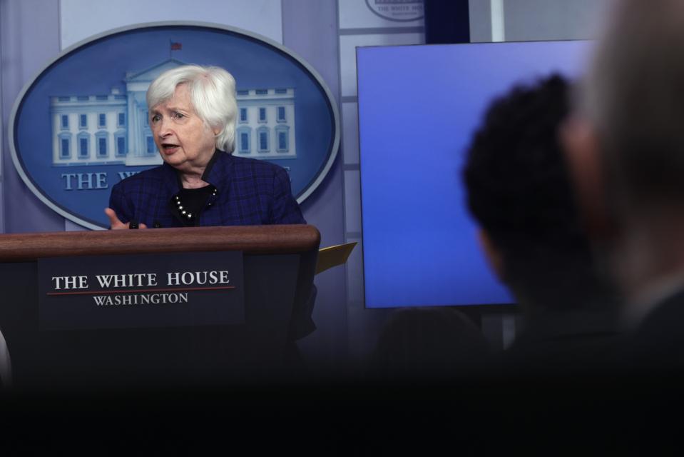 White House Press Secretary Psaki Holds Media Briefing With Treasury Secretary Yellen