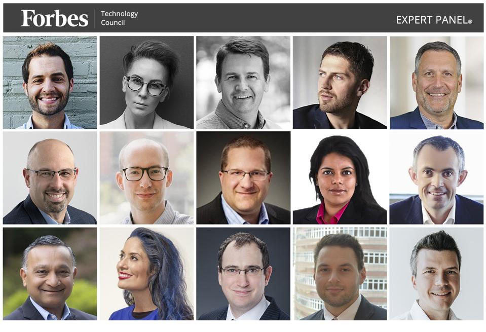 Photos of featured Forbes Technology Council members.