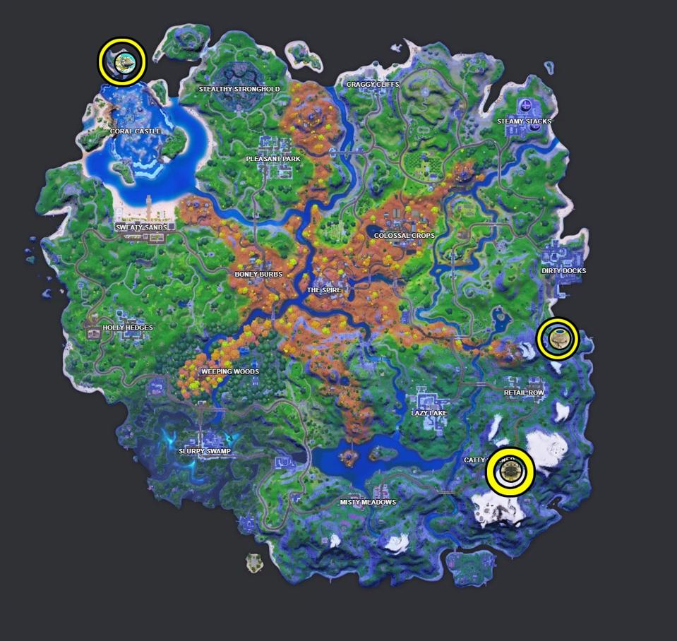 Where to visit ghost and shadow ruins in Fortnite map
