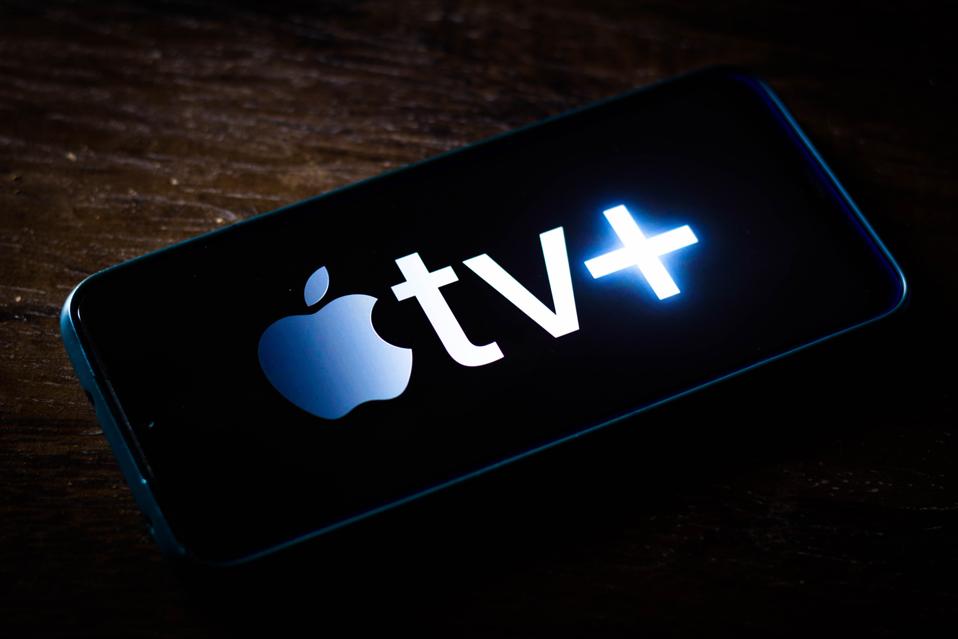 In this photo illustration the Apple TV+ (Plus) logo seen...