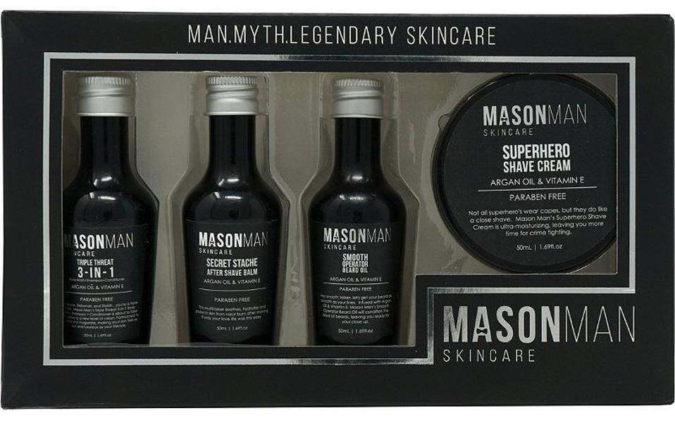 Grooming kit in black packaging