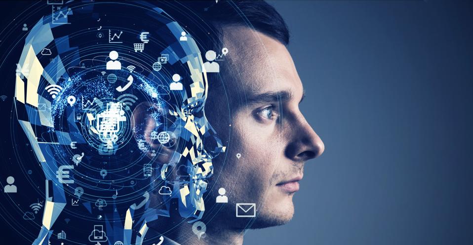 AI (Artificial Intelligence) concept. Communication network.