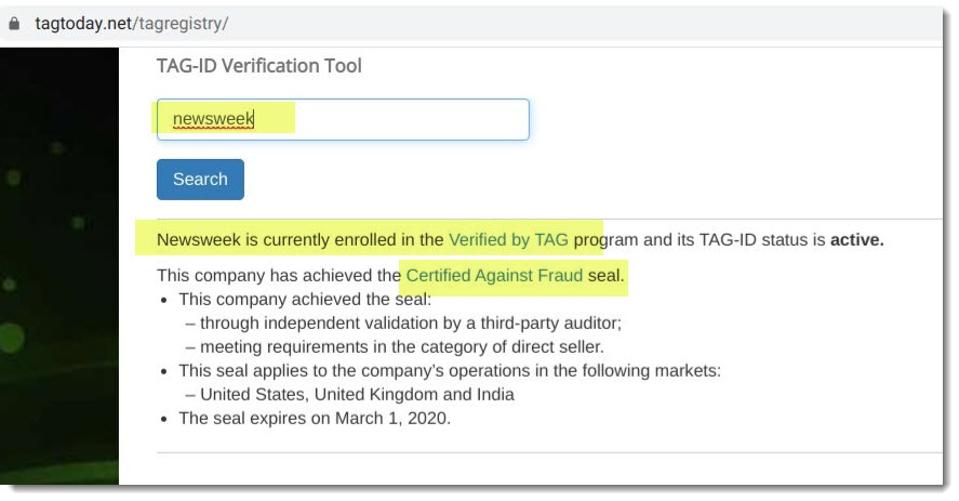 Newsweek certified against fraud