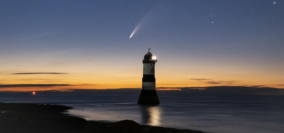 Last summer's well-timed treat was Comet NEOWISE, seen here in the starry sky above Trwyn Du Lighthouse or Penmon Point Lighthouse, Penmon, Anglesey, North Wales, U.K.