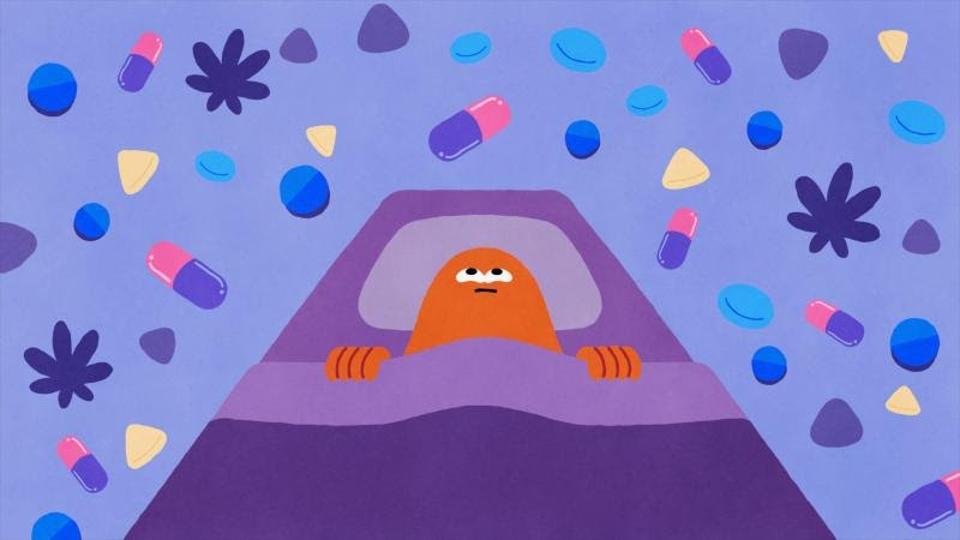 Headspace cartoon struggling to sleep at night.
