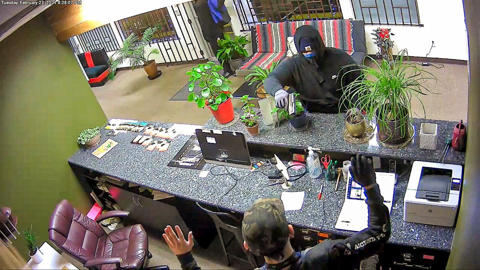 A budtender was robbed a gunpoint at Ascend dispensary in Portland, Oregon, on Feb. 23, 2021.
