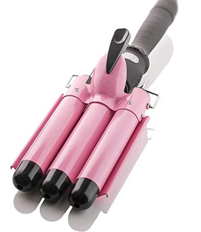 Amazon prime day: Alure Three Barrel Curling Iron Wand with LCD Temperature Display - 1 Inch Ceramic Tourmaline Triple Barrels, Dual Voltage Crimp