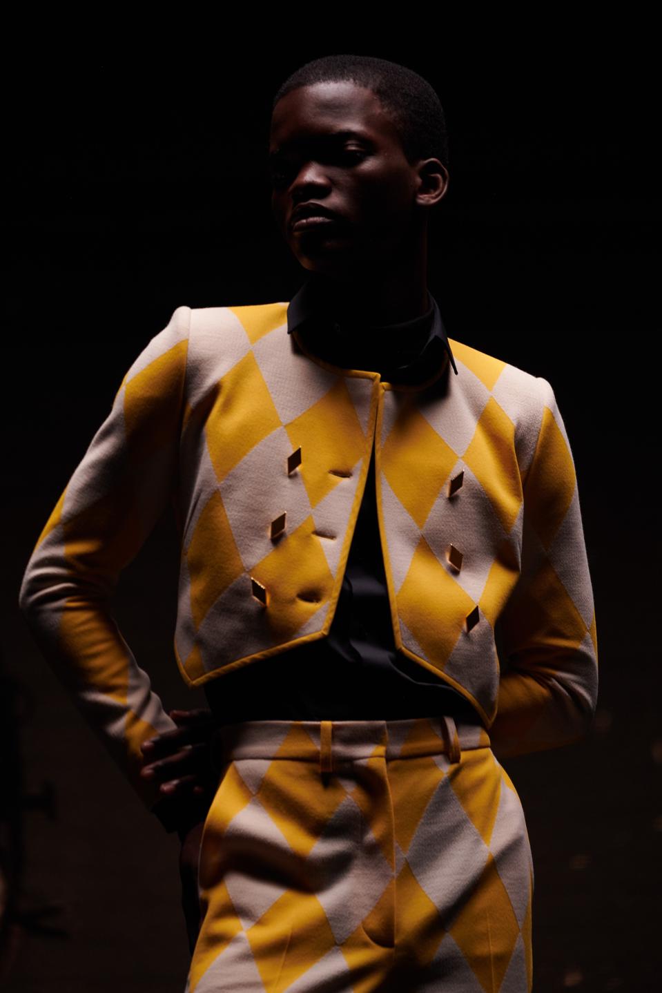 Dionne Warwick wearing Thebe Magugu behind the scenes from ″Passage″ by Solange Knowles and Saint Heron for The International Woolmark Prize.