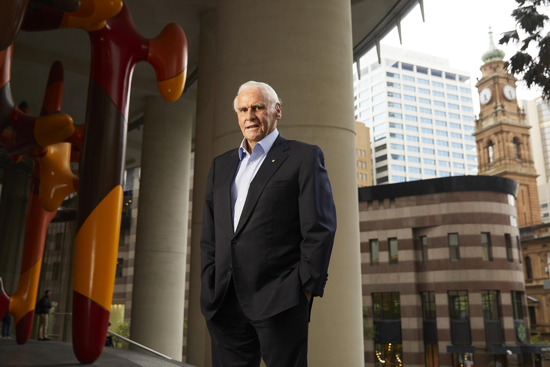 Lang Walker outside his Sydney CBD headquarters