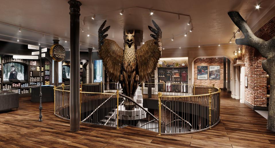 Atrium of Awe circular staircase in Harry Potter New York