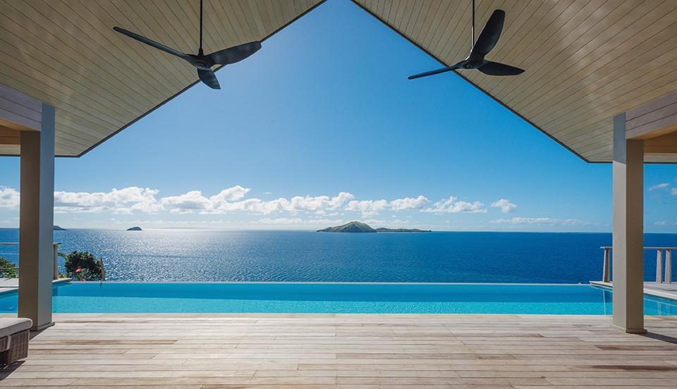 Pool deck in Kokomo Private Island Fiji.
