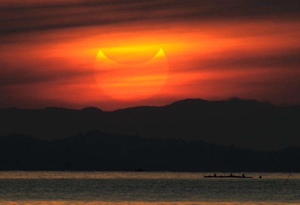 A partial solar eclipse as seen during s