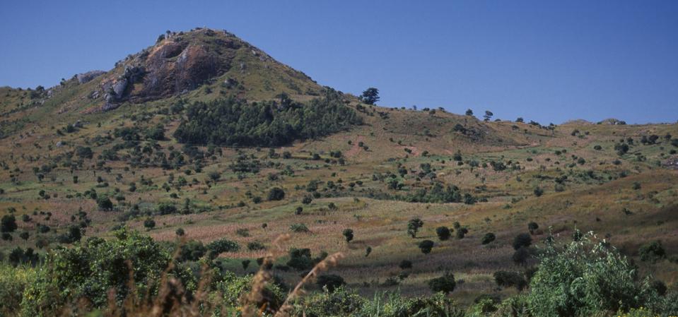 MALAWI Blantyre-Lilongw. Area of deforestation on the Mozambique border.
