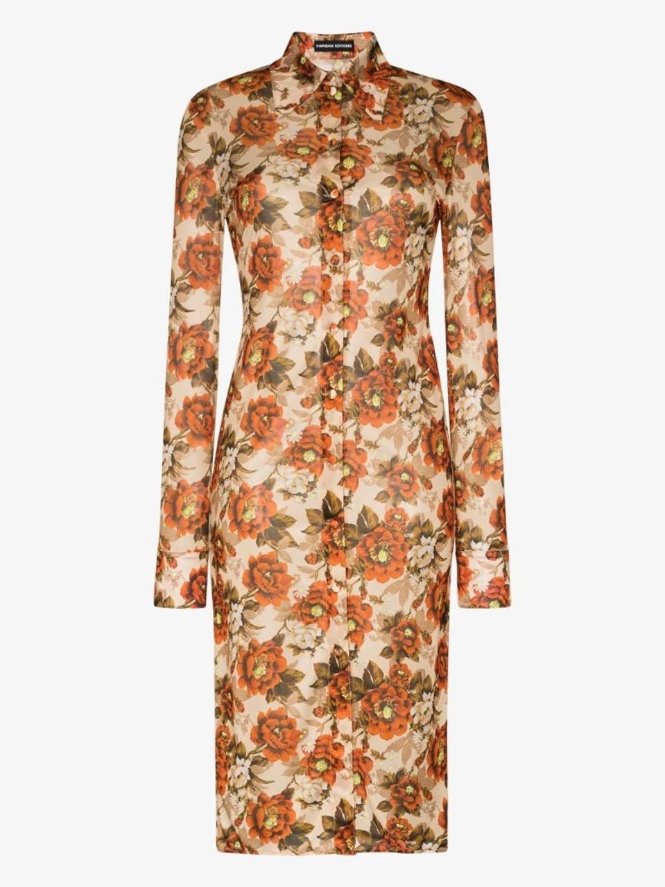 Kwaidan Editions Floral Print Shirt Dress