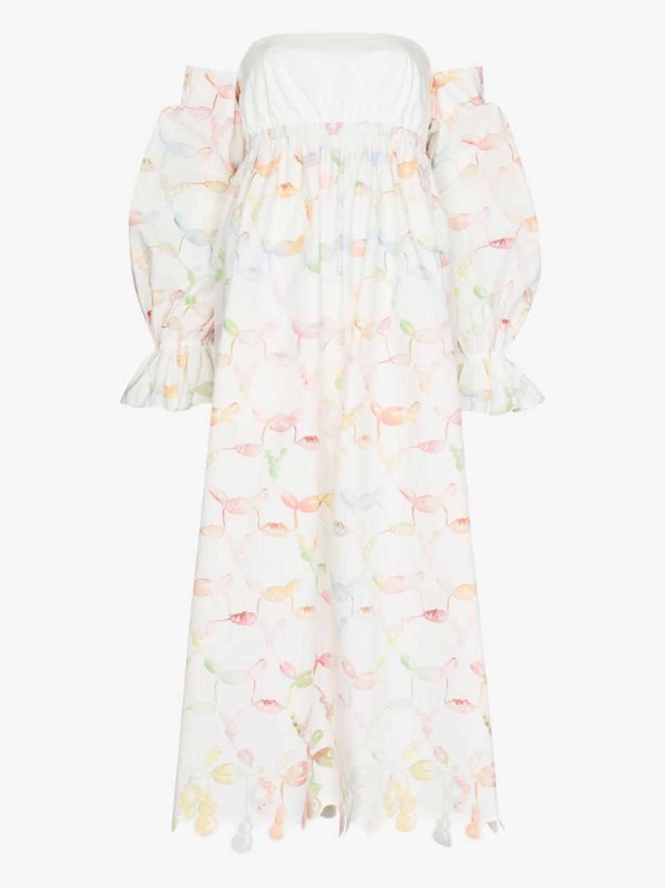 Rosie Assoulin Printed Off-The-Shoulder Dress